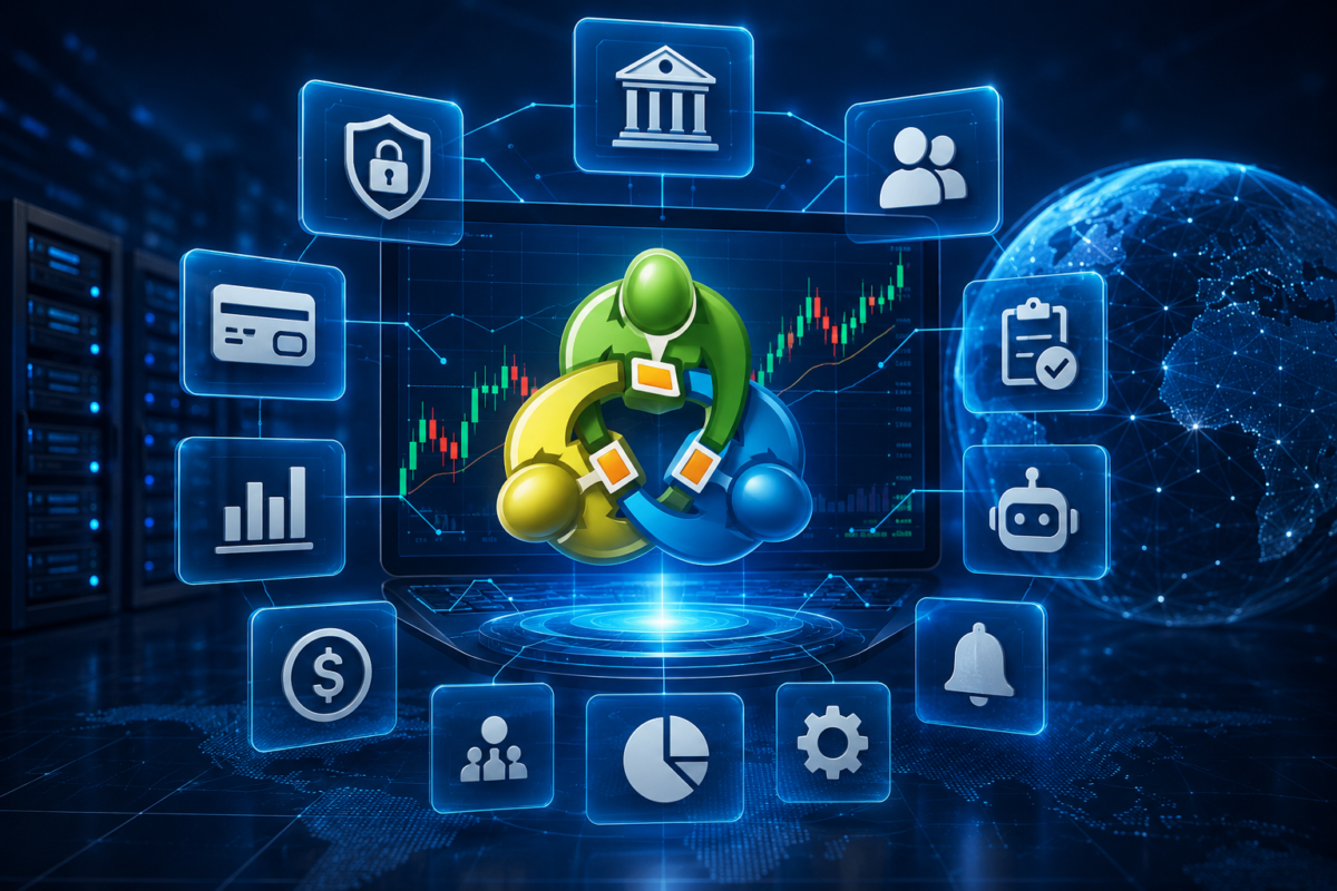 Modern MT5 plugins ecosystem for forex brokers featuring trading platform integrations, AI automation, CRM, payments, and risk management.